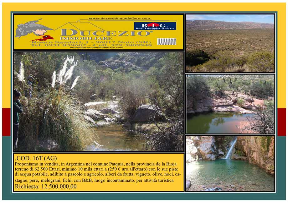 Vente Terrain Patquia De la Rioja #16TAG n.1