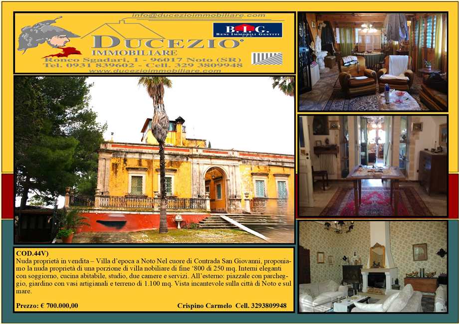 Venta Villa histórica Noto #44V n.1